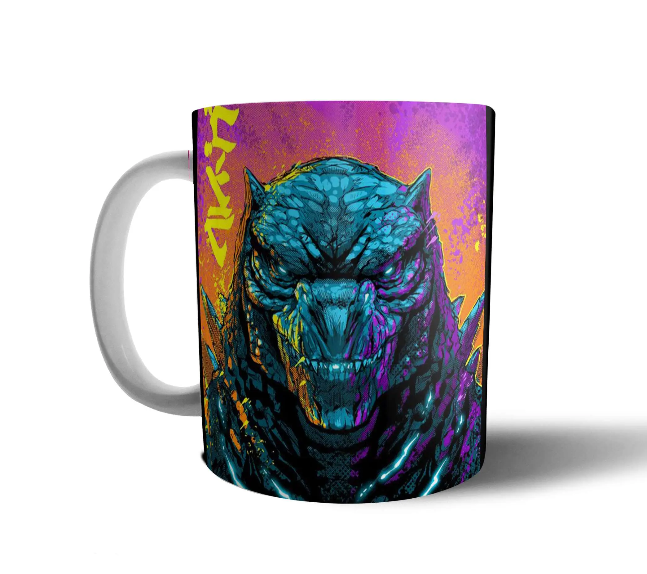 Taza de Cerámica Godzilla King Kong Gorila Furioso Neón - vista 2