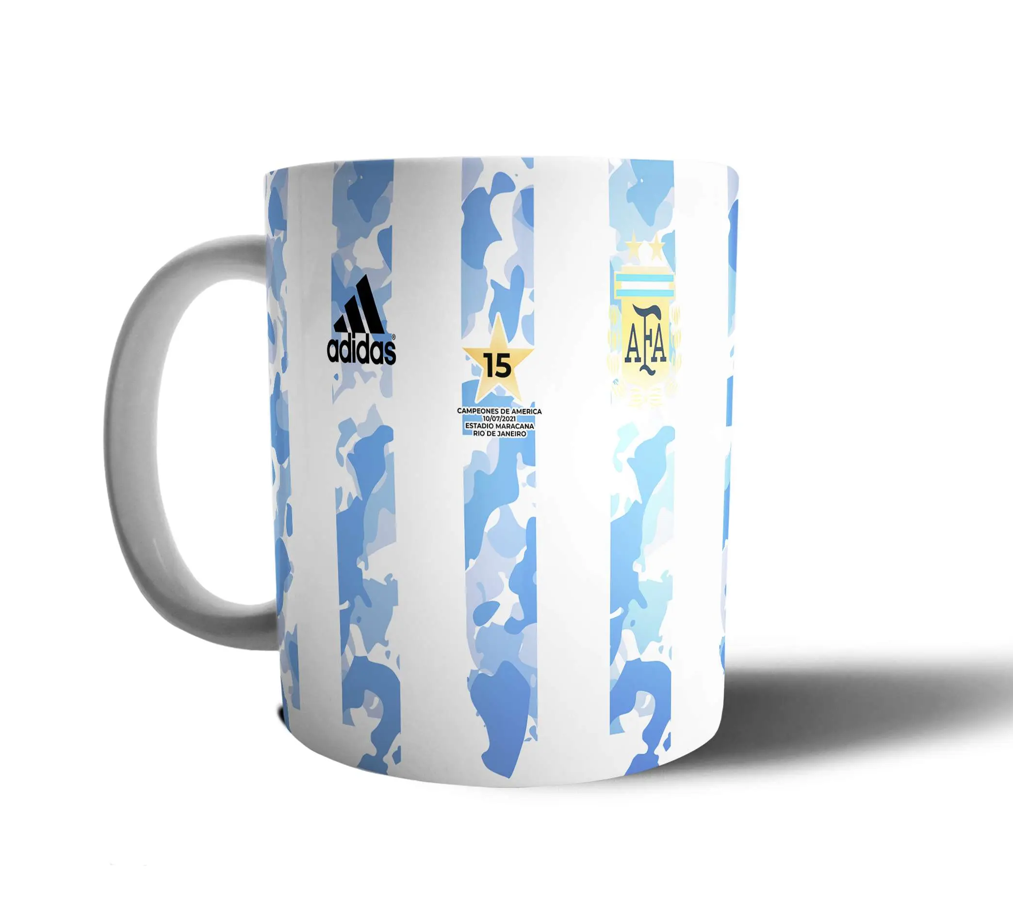Taza de Cerámica Argentina Campeones Copa America 2021 Nos Unieron Estos Colores - vista 2