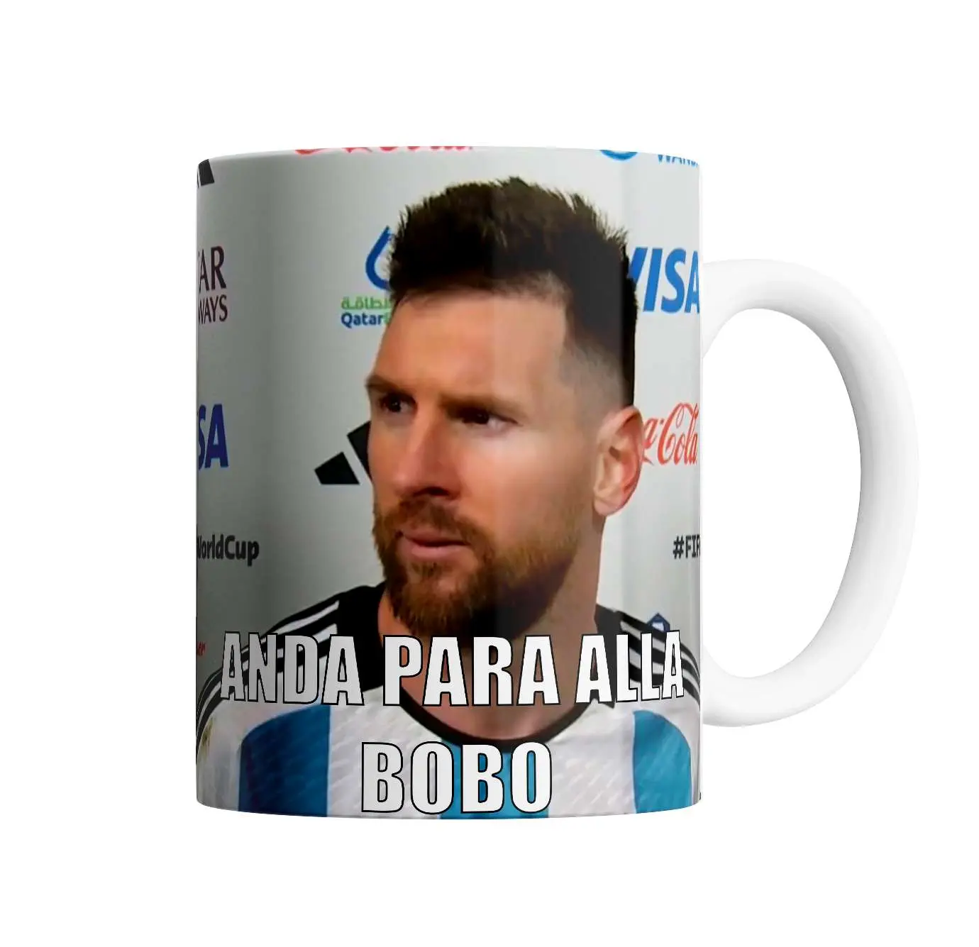 Taza de Cerámica Lionel Messi Que Miras Bobo Meme - vista 2