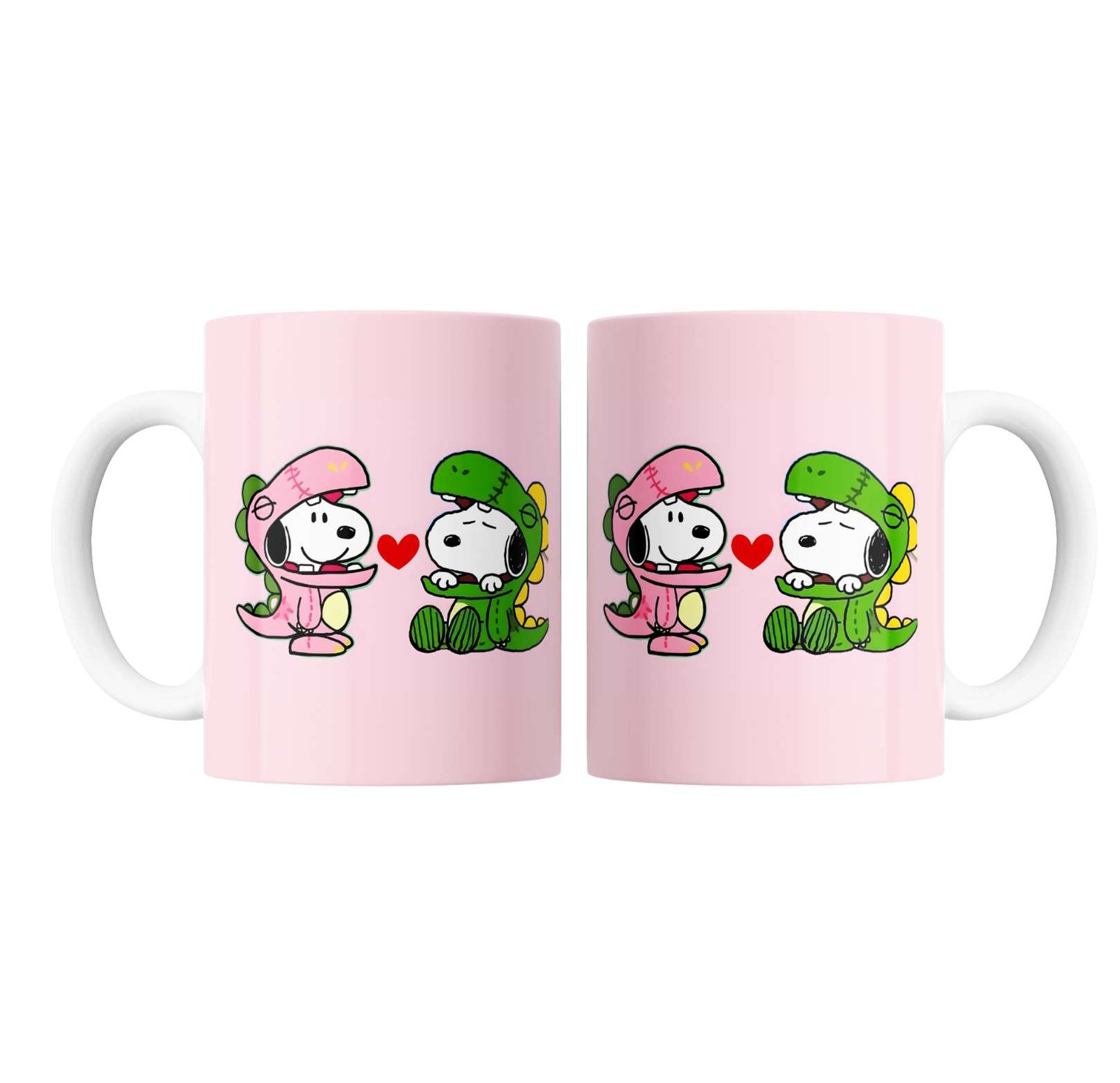 Taza de Cerámica Snoopy Pareja Dinosaurios San Valentín - vista 2