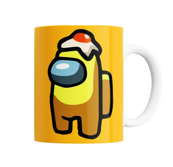 Taza de Cerámica Among Us Tripulante Amarillo con Sombrero
