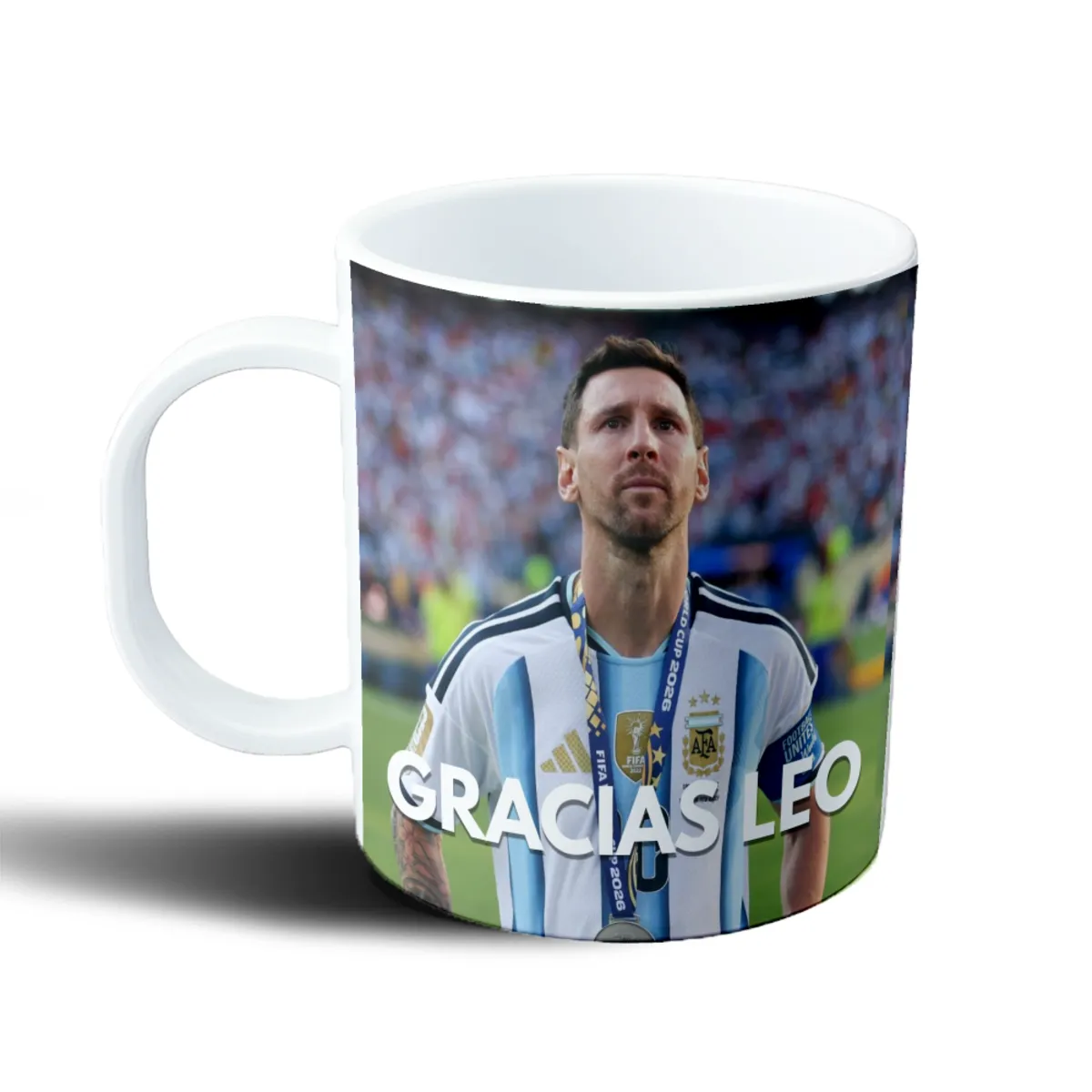 Taza de Plástico Lionel Messi Gracias Leo Selección Argentina Mundial 2026 - vista 2