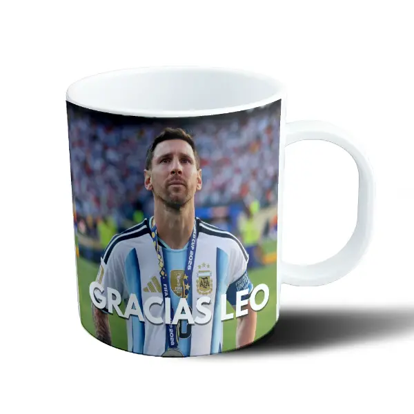 Taza de Plástico Lionel Messi Gracias Leo Selección Argentina Mundial 2026
