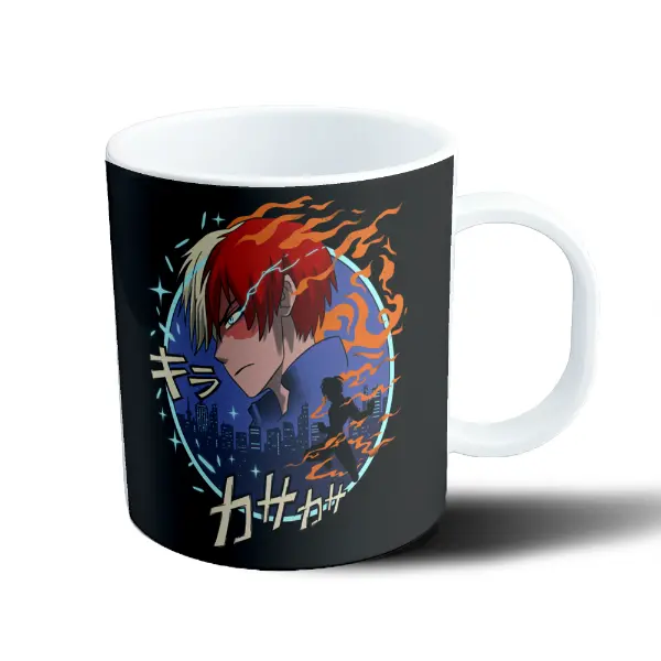 Taza de Plástico My Hero Academia Todoroki Kiraka Fuego y Hielo
