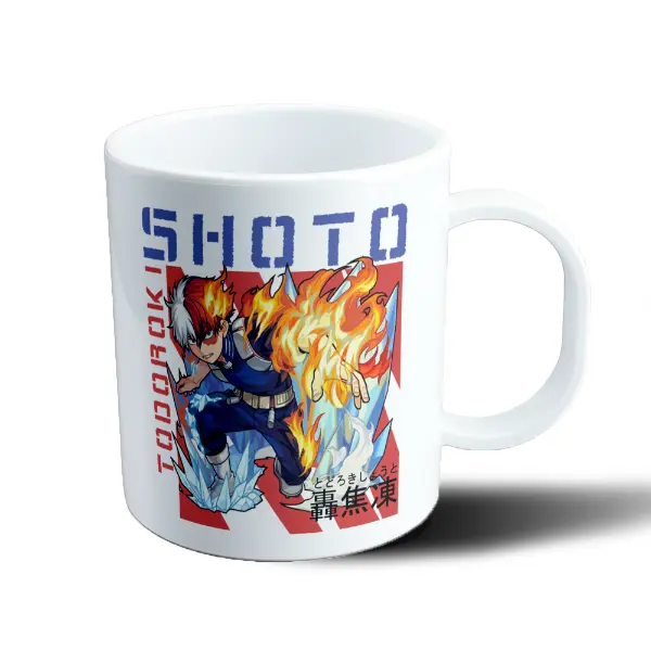 Taza de Plástico My Hero Academia Shoto Todoroki Hielo y Fuego