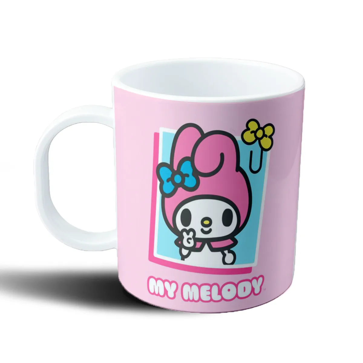 Taza de Plástico My Melody Cuadro Azul y Rosa - vista 2