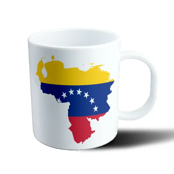 Taza de Plástico Mapa de Venezuela con bandera