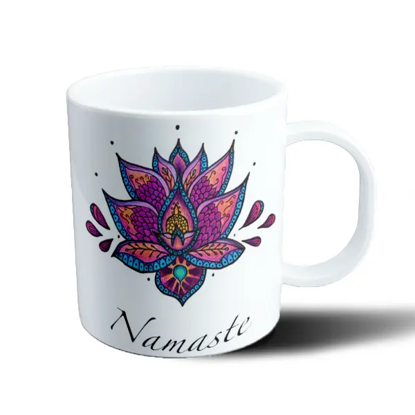 Taza de Plástico Namaste Flor de Loto Mandala