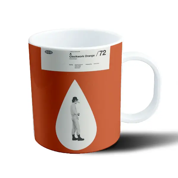 Taza de Plástico Naranja Mecánica Poster Minimalista
