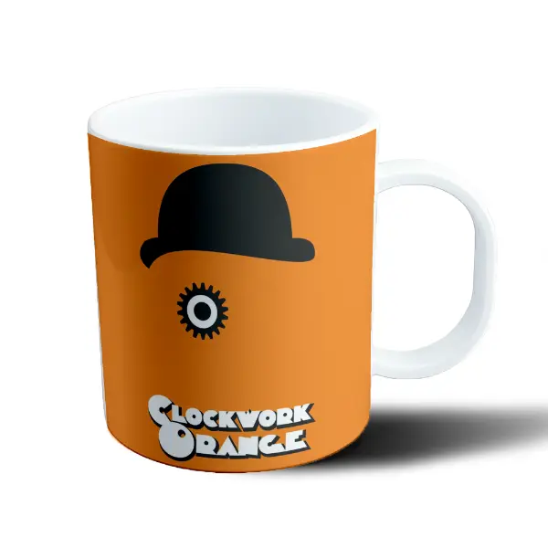 Taza de Plástico La Naranja Mecánica Bowler Hat y Ojo Mecánico
