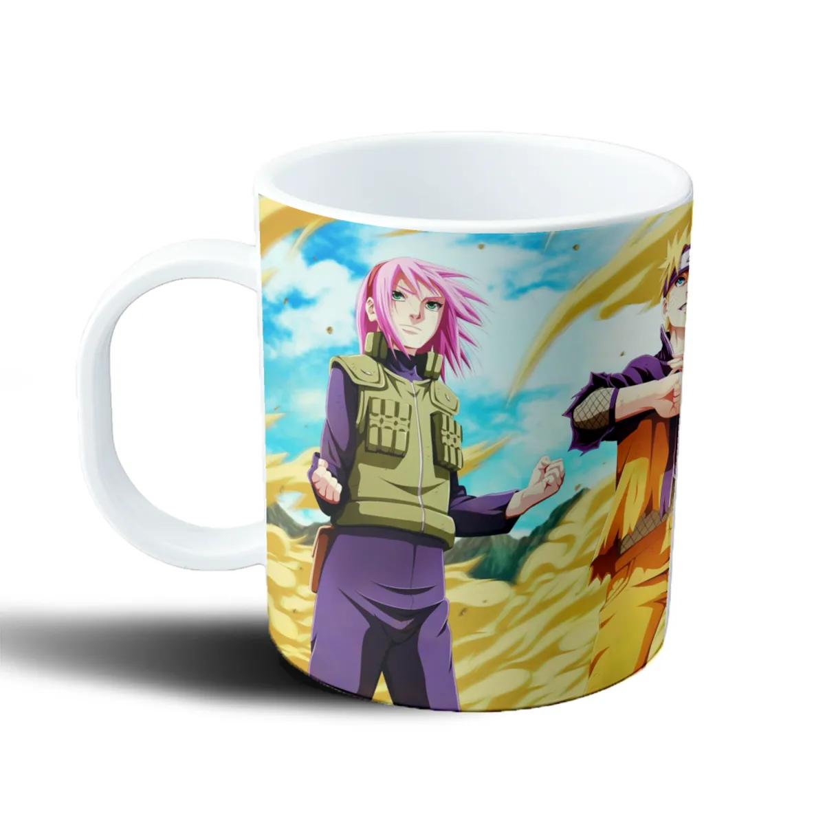 Taza de Plástico Naruto Uzumaki Modo Kurama Viento Dorado - vista 2