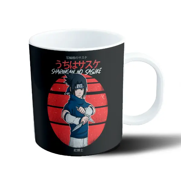 Taza de Plástico Naruto Sasuke Uchiha Sharingan Kunai