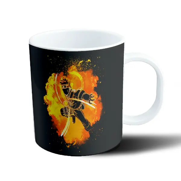 Taza de Plástico Naruto Uzumaki Modo Kurama Silueta en Llamas