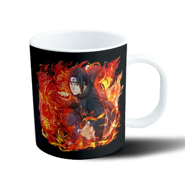 Taza de Plástico Naruto Itachi Uchiha Fuego Akatsuki