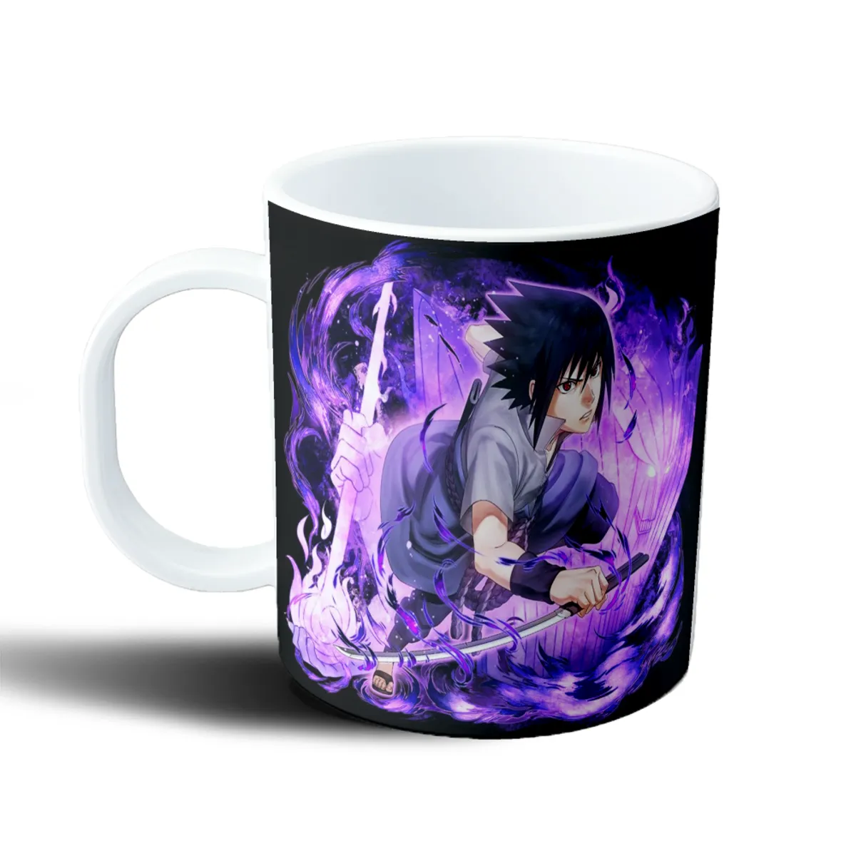 Taza de Plástico Naruto Sasuke Uchiha Modo Maldición Púrpura - vista 2