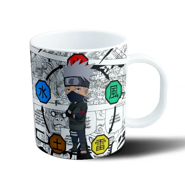 Taza de Plástico Naruto Kakashi Chibi Elementos Manga