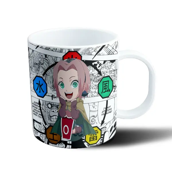 Taza de Plástico Naruto Sakura Chibi Elementos