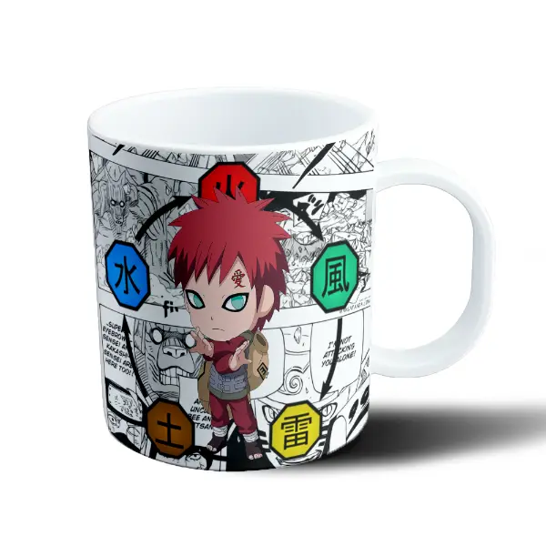 Taza de Plástico Naruto Gaara Chibi Elementos