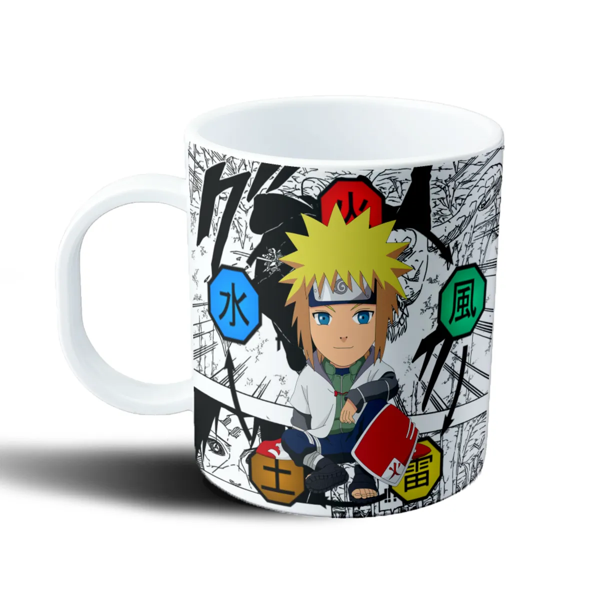Taza de Plástico Naruto Minato Namikaze Chibi y Elementos - vista 2