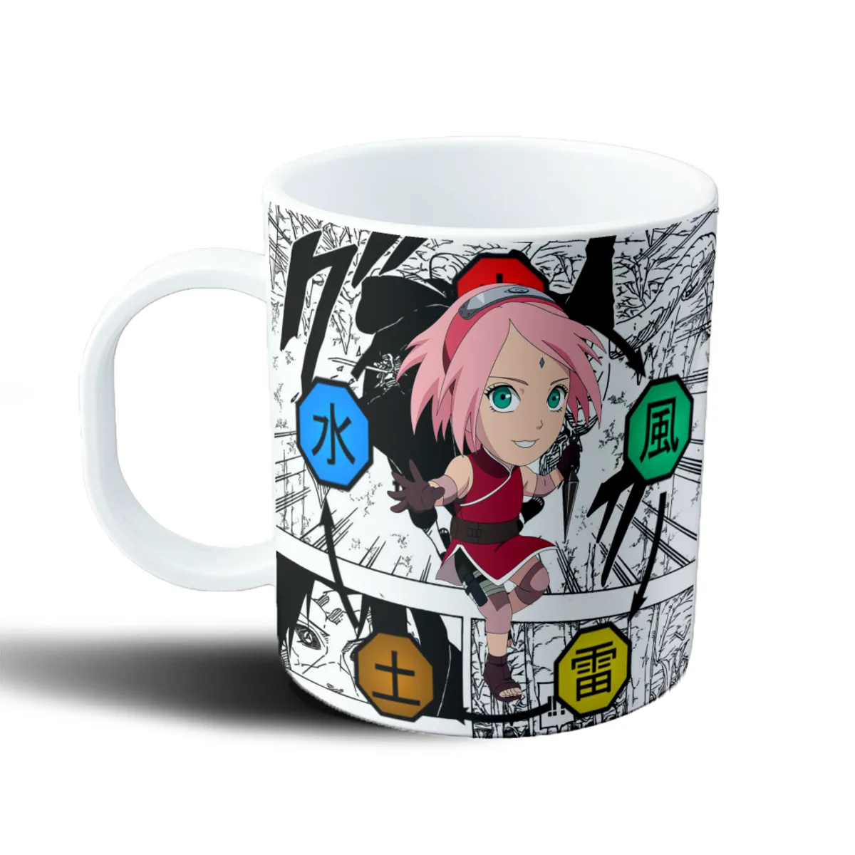 Taza de Plástico Naruto Sakura Chibi Jutsu Elementos - vista 2