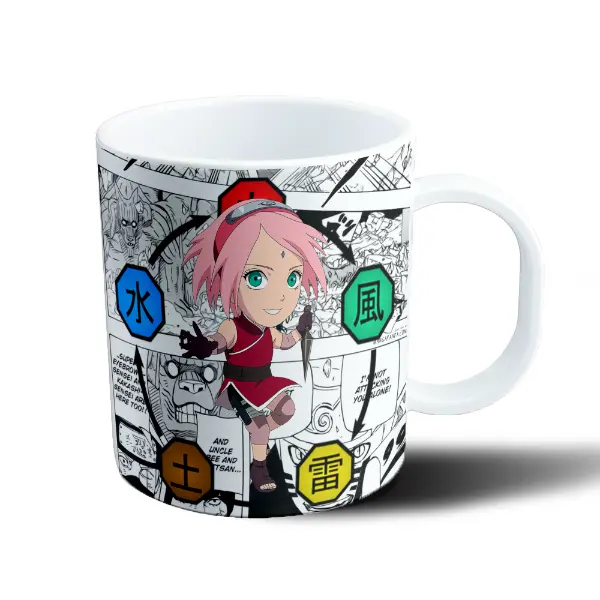 Taza de Plástico Naruto Sakura Chibi Jutsu Elementos