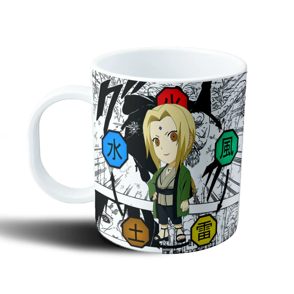 Taza de Plástico Naruto Tsunade Chibi Elementos - vista 2
