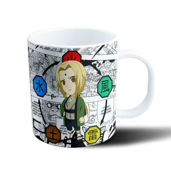Taza de Plástico Naruto Tsunade Chibi Elementos