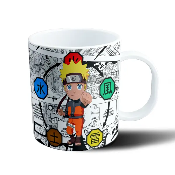 Taza de Plástico Naruto Uzumaki Chibi Elementos Ninja