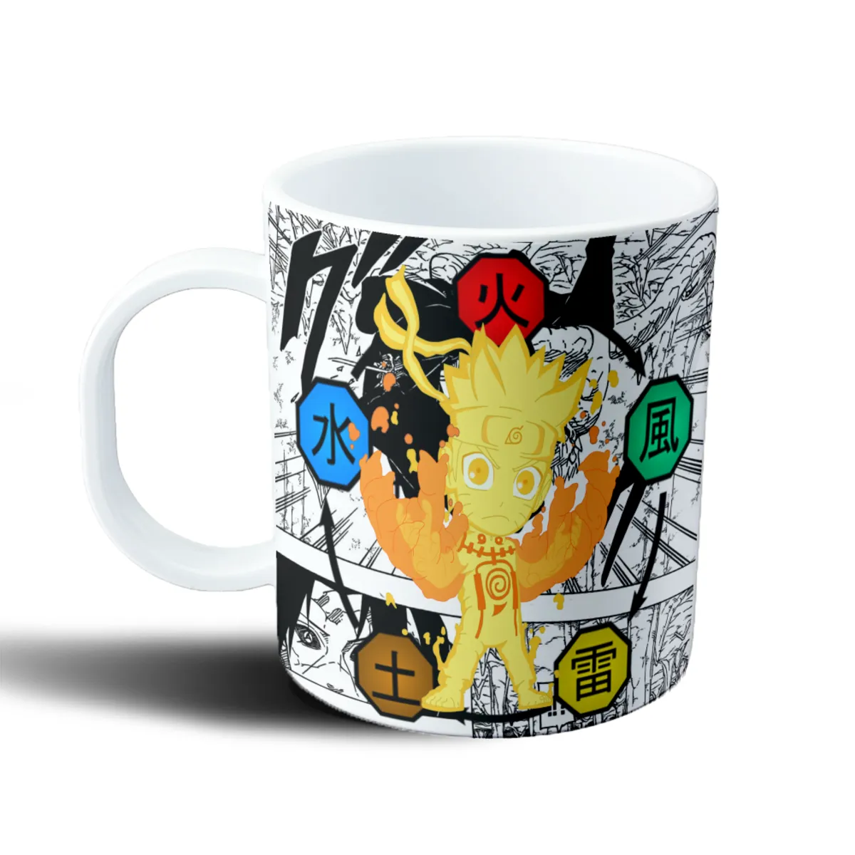 Taza de Plástico Naruto Kurama Modo Chibi Elementos - vista 2
