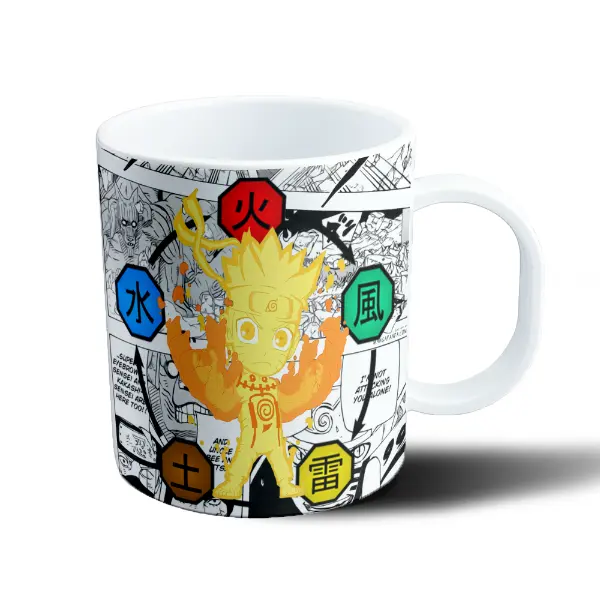Taza de Plástico Naruto Kurama Modo Chibi Elementos