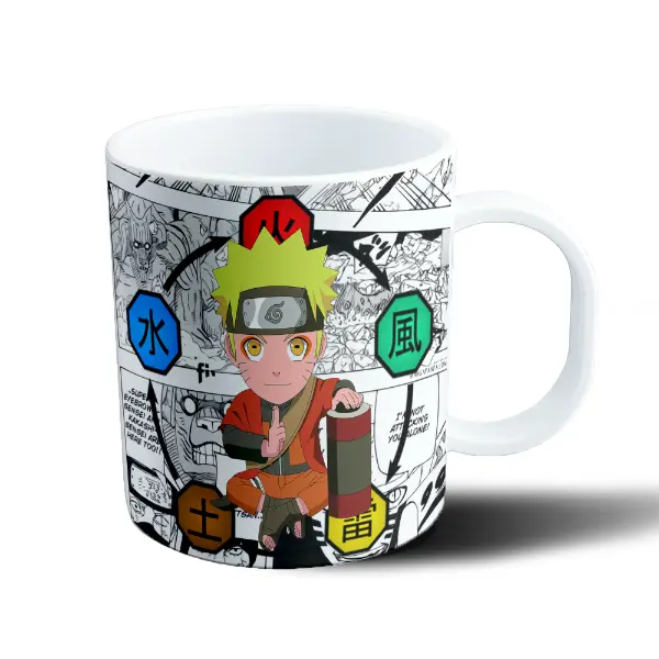Taza de Plástico Naruto Chibi Elementos Naruto Uzumaki