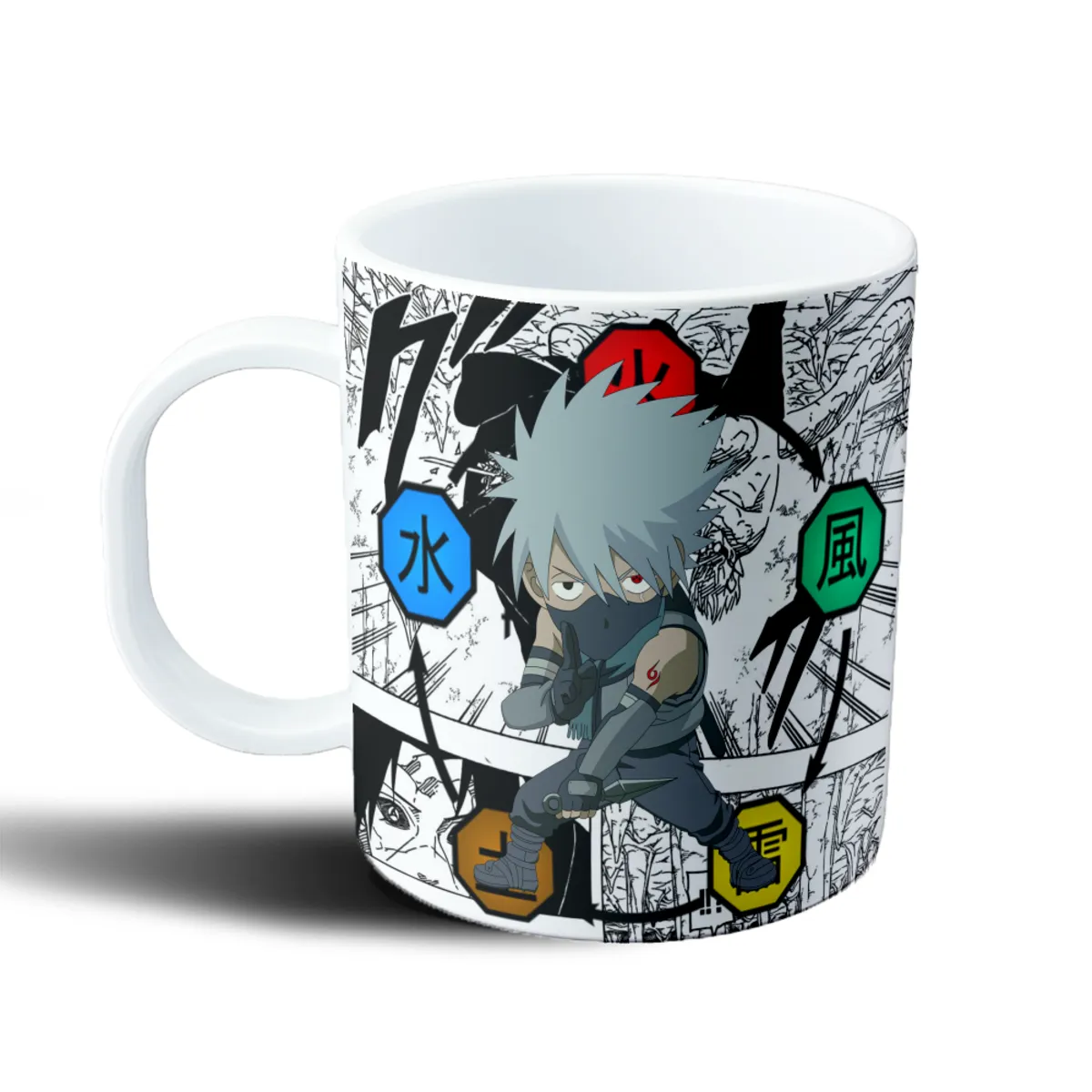 Taza de Plástico Naruto Kakashi Chibi Elementos Ninja - vista 2