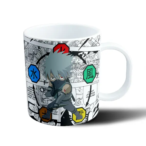 Taza de Plástico Naruto Kakashi Chibi Elementos Ninja