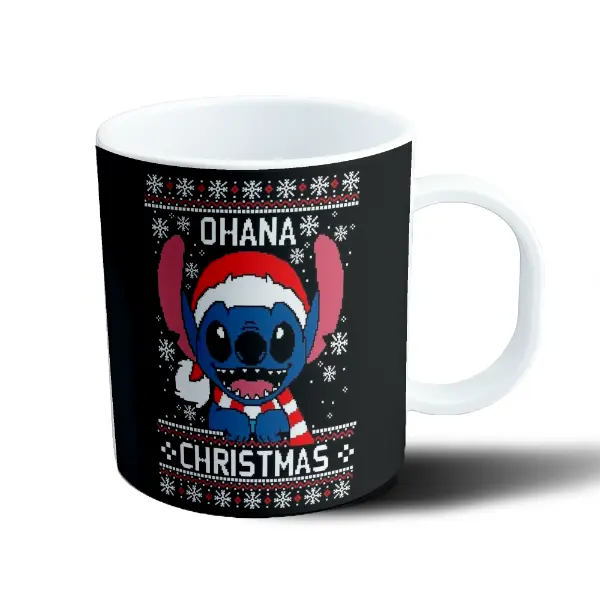 Taza de Plástico Lilo & Stitch Stitch Navideño Ohana