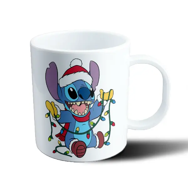 Taza de Plástico Stitch Navidad con Luces