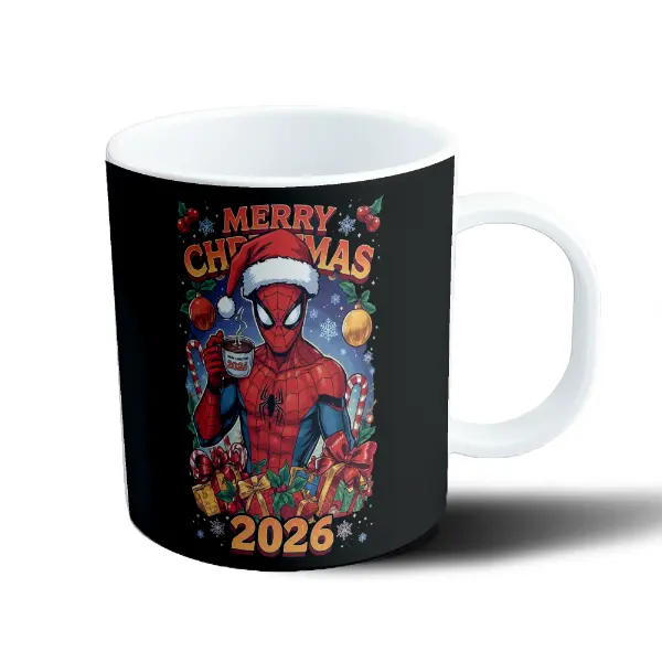 Taza de Plástico Spiderman Navidad Merry Christmas 2026