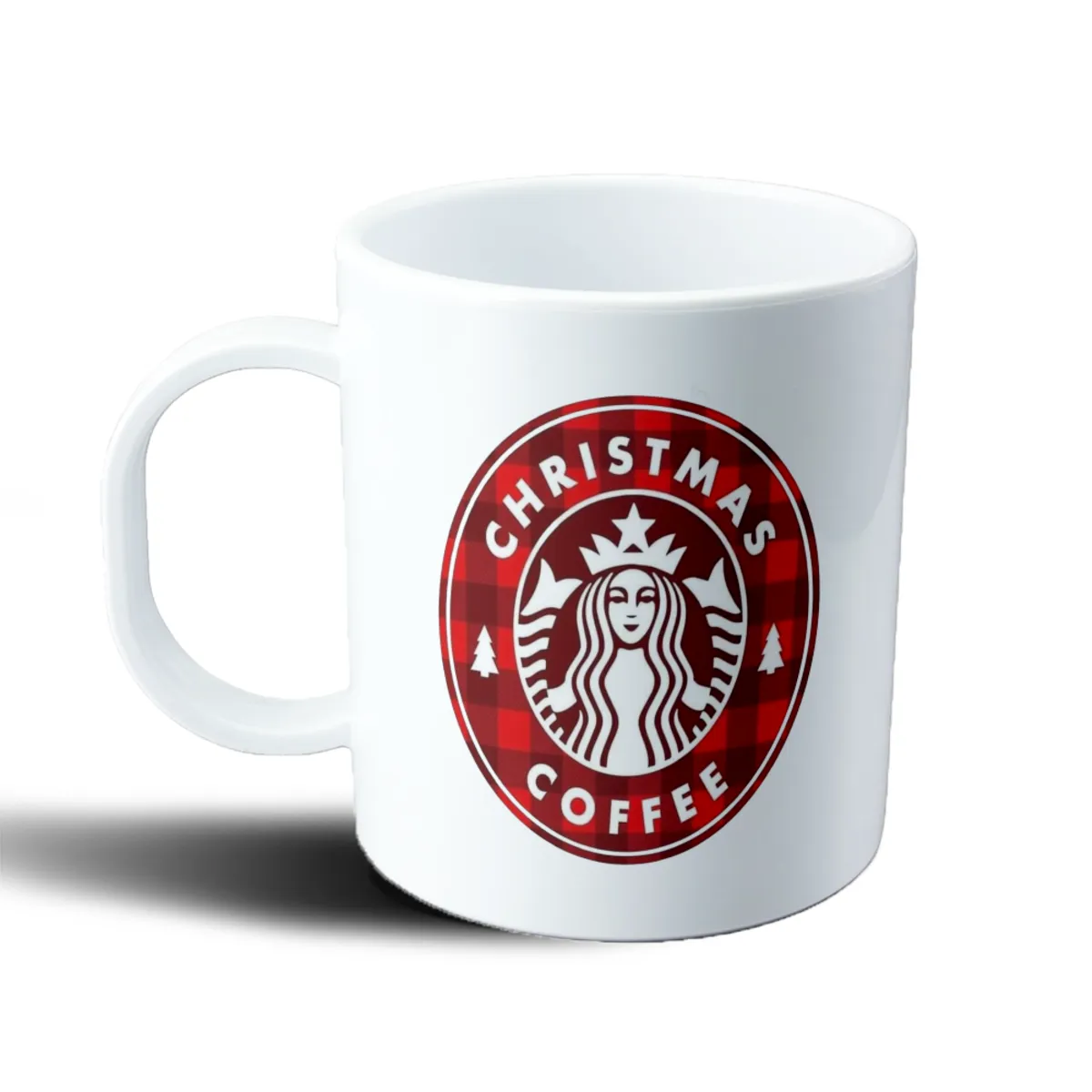 Taza de Plástico StarBucks Christmas Coffee Cuadros Rojos - vista 2