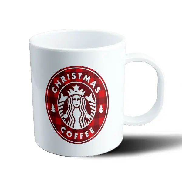 Taza de Plástico StarBucks Christmas Coffee Cuadros Rojos