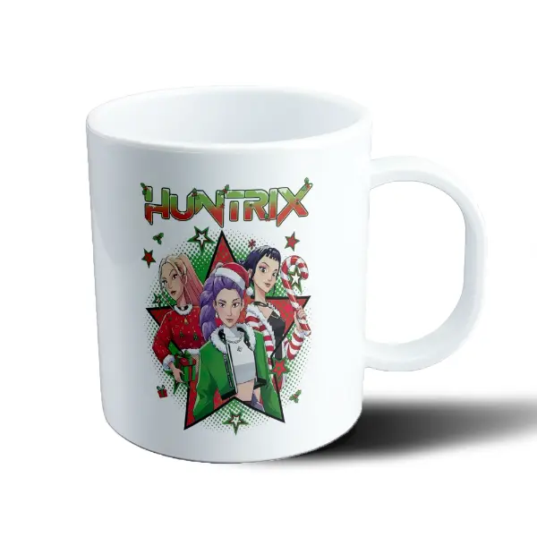 Taza de Plástico KPop Demon Hunters Huntrix Navidad