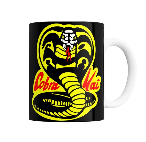 Taza de Cerámica Cobra Kai Logo Cobra Dorada