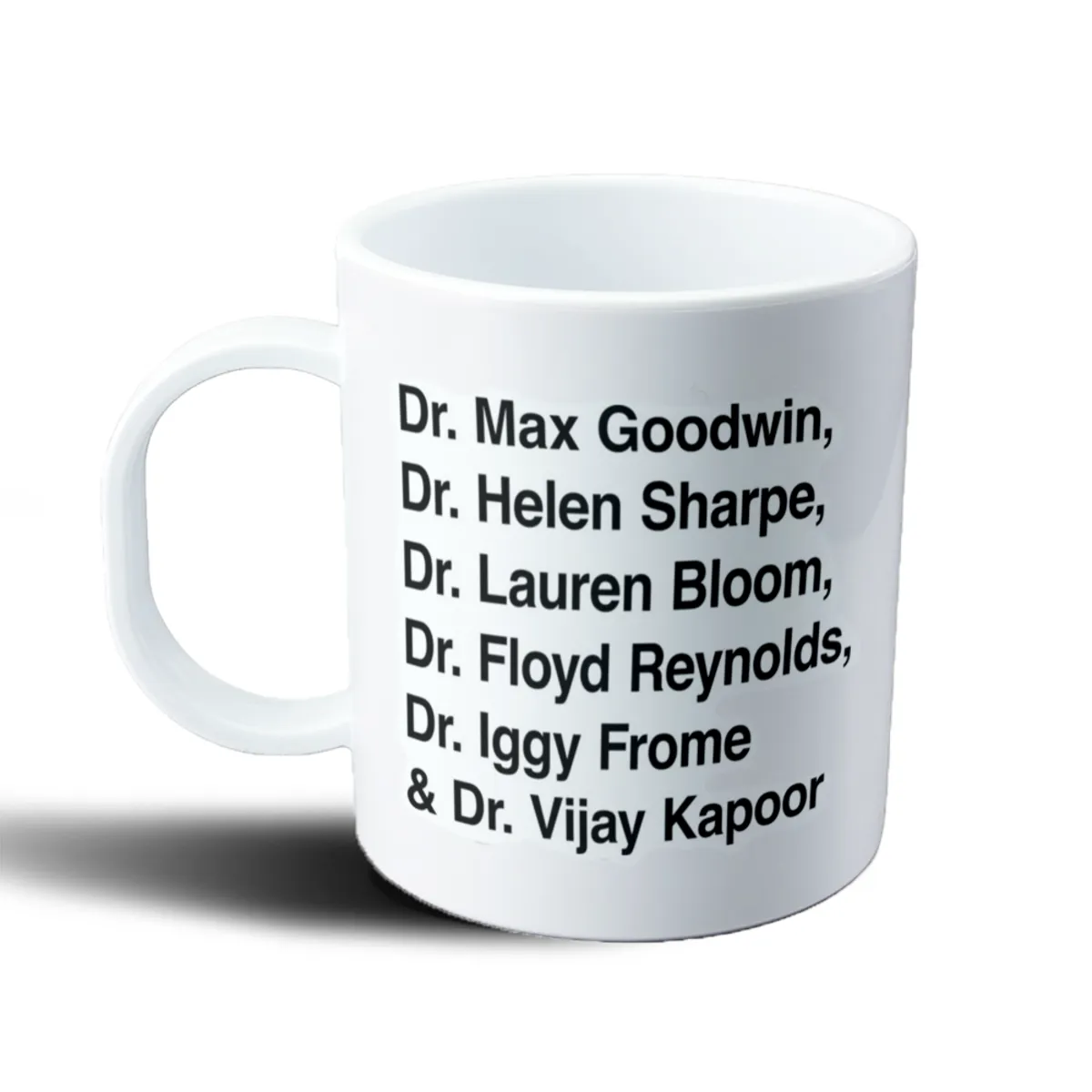 Taza de Plástico New Amsterdam Dres. Goodwin, Sharpe, Bloom, Reynolds, Frome y Kapoor - vista 2