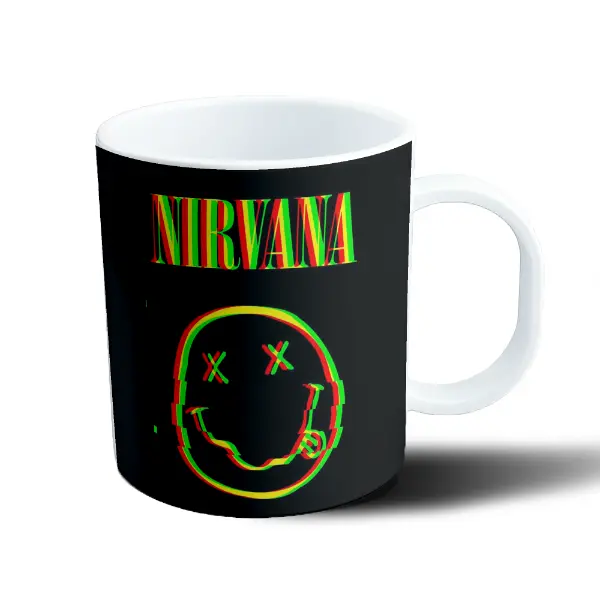 Taza de Plástico Nirvana Smiley Glitch