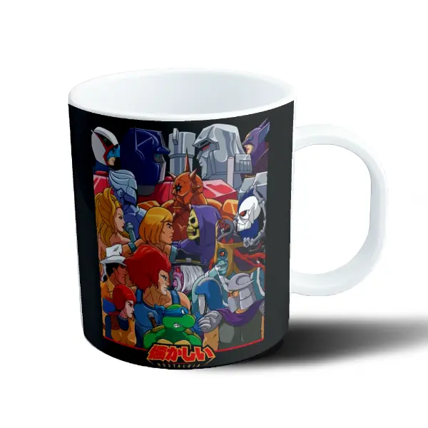 Taza de Plástico Nostalgia 80s He-Man She-Ra Thundercats Tortugas Ninja