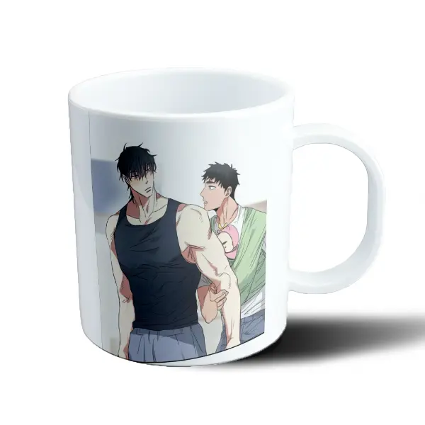 Taza de Plástico Nuestros Dias Soleados Escena de Dos Personajes