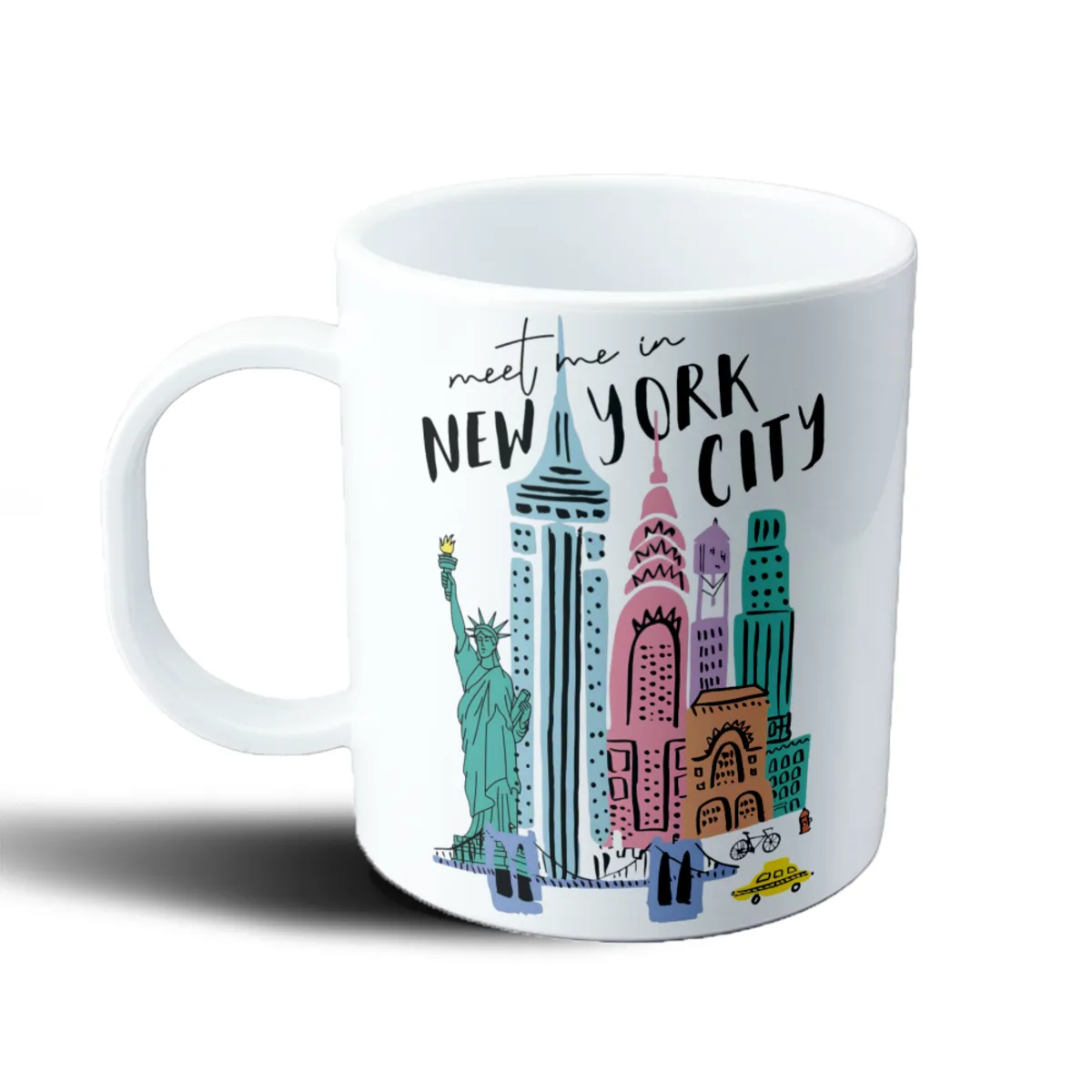 Taza de Plástico Meet Me in New York City Skyline Colorido - vista 2