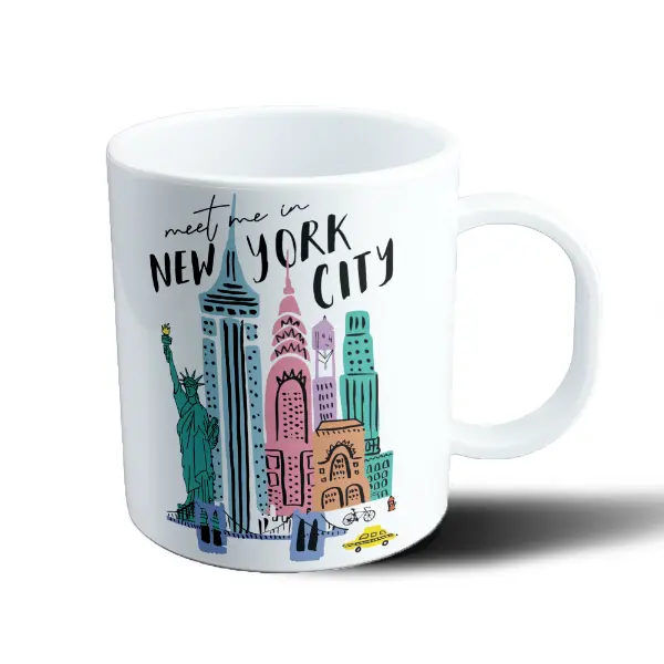 Taza de Plástico Meet Me in New York City Skyline Colorido