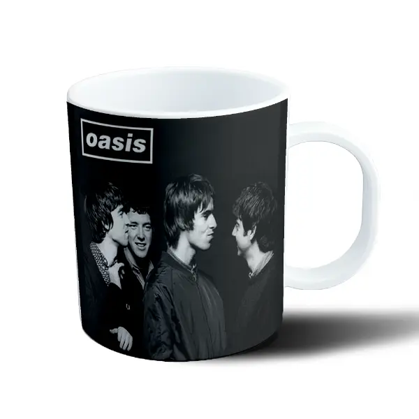 Taza de Plástico Oasis Banda Blanco y Negro