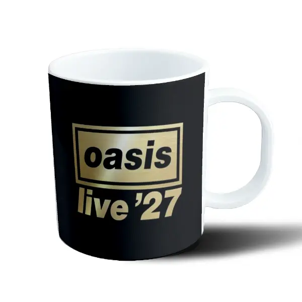 Taza de Plástico Oasis Live 27 Logo Dorado