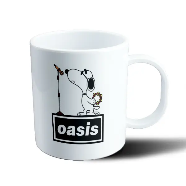 Taza de Plástico Oasis Snoopy Cantando con Pandereta