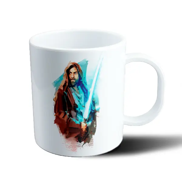 Taza de Plástico Star Wars Obi-Wan Kenobi Sable de Luz Acuarela